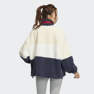 Women Lifestyle Beige 쇼트 쉐르파 재킷