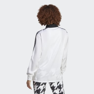 Polera con Cuello de Manga Larga en Satén Blanco Mujer Originals