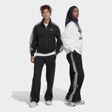 Black/Purple S WOMEN FASHION Trousers Wide-leg Adidas tracksuit and joggers discount 64% 