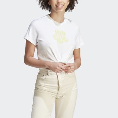 Camiseta Estampada Floral Branco Mulher Sportswear