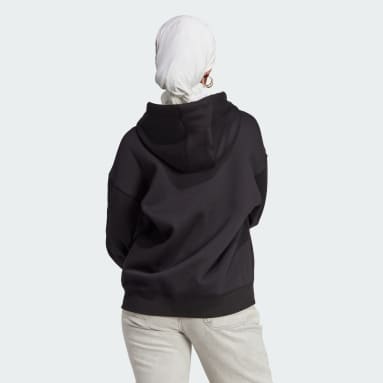Veste à capuche entièrement zippée Essentials Boyfriend noir Femmes Originals