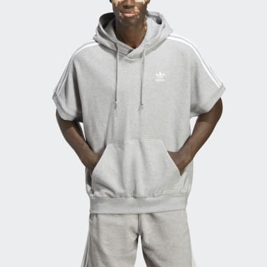 Sweat-shirt à capuche manches courtes Adicolor Classics gris Hommes Originals