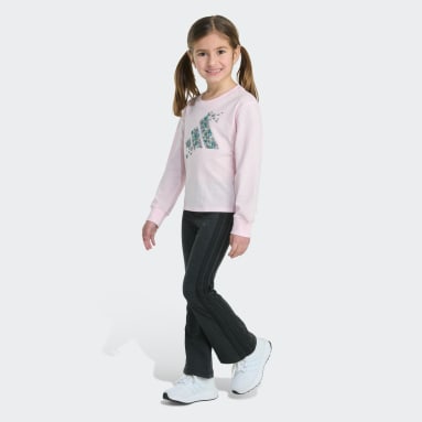 2-Piece Long Sleeve Graphic Tee & Flare Pant Set