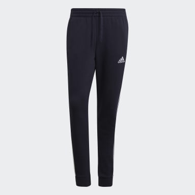 Pantaloni Essentials Fleece Tapered Cuff 3-Stripes Blu Uomo Sportswear