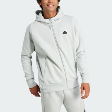 Veste de survêtement à capuche entièrement zippée Z.N.E. Premium Gris Hommes Sportswear