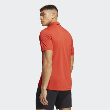 Men Tennis Red Club 3-Stripes Tennis Polo Shirt
