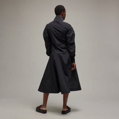 Frauen Y-3 Crinkle-Nylon Long Track-Top Kleid Schwarz