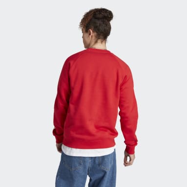 Heren Originals rood Adicolor Classics 3-Stripes Sweater