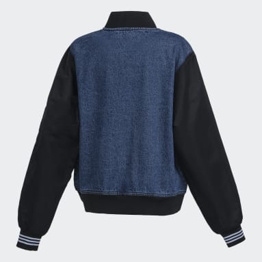 Chamarra Denim Universitaria Azul Mujer Originals