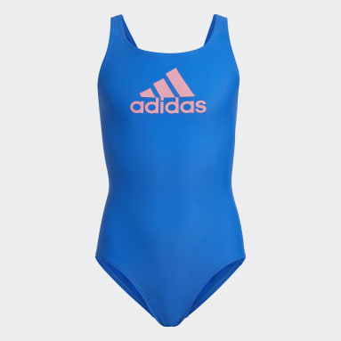 Girls Swimming Blue Badge of Sport Swimsuit