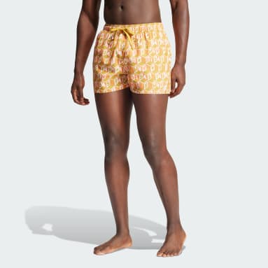 Men Sportswear Yellow FARM Rio 3-Stripes CLX Swim Shorts