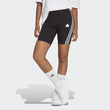Frauen Sportswear Future Icons 3-Streifen kurze Leggings Schwarz