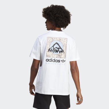 Men Originals White adidas Adventure Mountain Back Tee