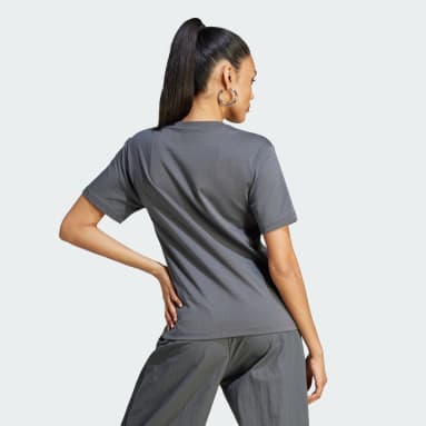 Camiseta Large Trefoil Gris Mujer Originals