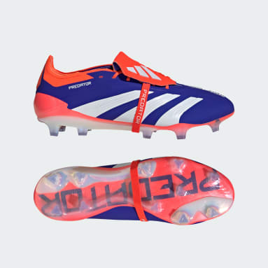 Football Blue Predator Elite Fold-Over Tongue Firm Ground Boots