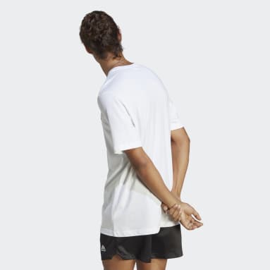 Camiseta Essentials Single Jersey con Logo Bordado Blanco Hombre Sportswear