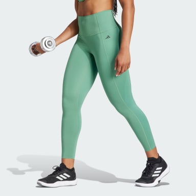 Women Gym & Training Green Optime Power 7/8 Leggings