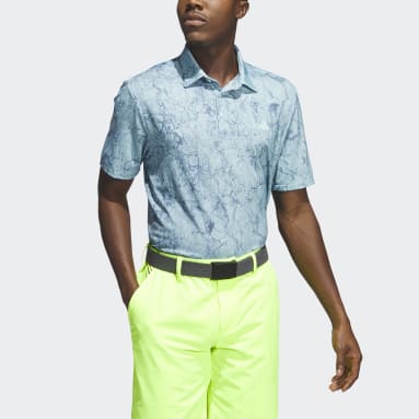 Men Golf Turquoise Ultimate 365 Print Golf Polo Shirt