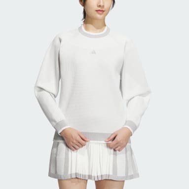 Women Golf White 프라임니트 크루넥 긴팔 풀오버 스웨터