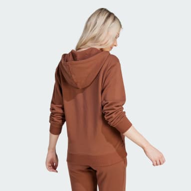 Chaqueta con capucha Essentials Linear French Terry Marrón Mujer Sportswear