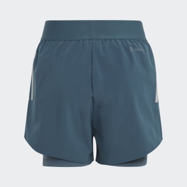 Girls Running Turquoise Two-In-One AEROREADY Woven Shorts