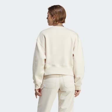 Adidas Originals - Sweat Crewneck Crop Femme A Bandes HN8317 Blanc 