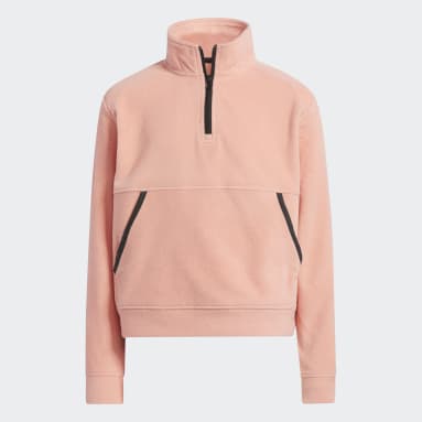 Girls Golf Röd Quarter-Zip Fleece Jacka Barn