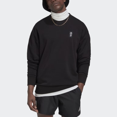 Men Football Black Juventus Graphic Crew Sweatshirt
