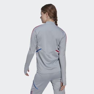 Sudadera entrenamiento Olympique de Lyon Tiro 21 Gris Mujer Fútbol
