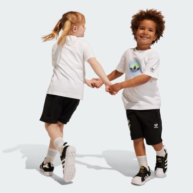 Conjunto Shorts y Polo Estampado Blanco Niño Originals