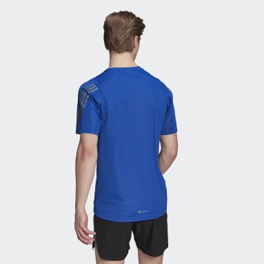 Männer Running Run Icon T-Shirt Blau