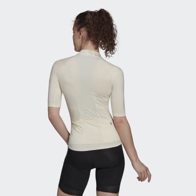 Maillot - playera de ciclismo manga corta Beige Mujer Ciclismo
