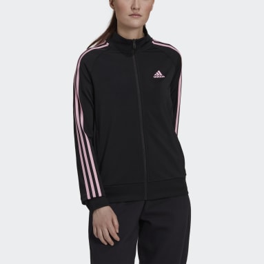 Dames Sportswear zwart Primegreen Essentials Warm-Up Slim 3-Stripes Trainingsjack