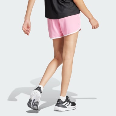 Adidas pastel rose running shorts sales