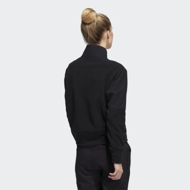 Women Golf Black 1/4-Zip Fleece Jacket