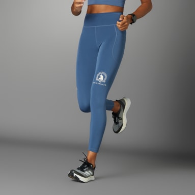 Women's Running Blue Boston Marathon 2024 7/8 Tight Women