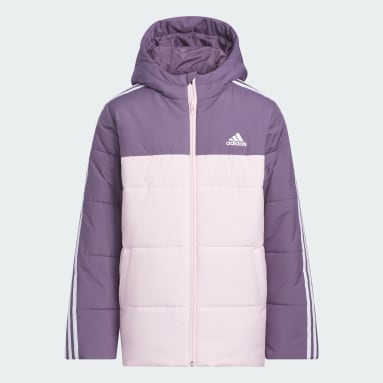 Girls Sportswear Purple Colorblocked Padded Jacket Kids