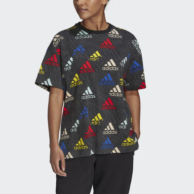 Kvinder Sportswear Grå Essentials Multi-Colored Logo Boyfriend T-shirt