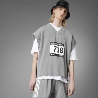 Playera sin Mangas Blue Version Waffle Gris Hombre Originals