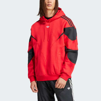 Bluza z kapturem adidas Rekive Czerwony
