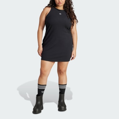 Women's Originals Black Essentials Rib Tank Dress (Plus Size)