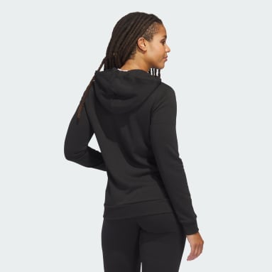 Sudadera con Gorro Essentials Logo Negro Mujer Diseño Deportivo