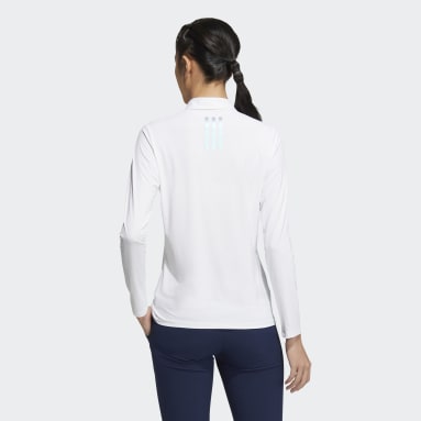 Women Golf White AEROREADY Lightweight Long Sleeve Polo Shirt