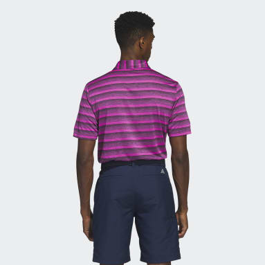 Mænd Golf Sort Two-Color Striped polotrøje