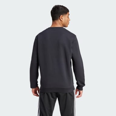 Men Sport Inspired Black Essentials Fleece Sweatshirt