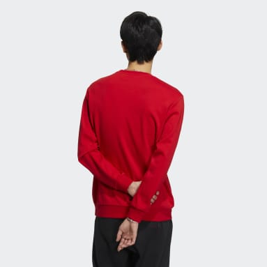 Men Lifestyle Red Graphic Crew Sweatshirt