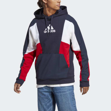 Mænd Sportswear Blå Essentials Colorblock hættetrøje