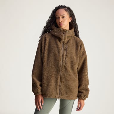 adidas By Stella McCartney Winter Fleecejacke, durchgehender Reißverschluss