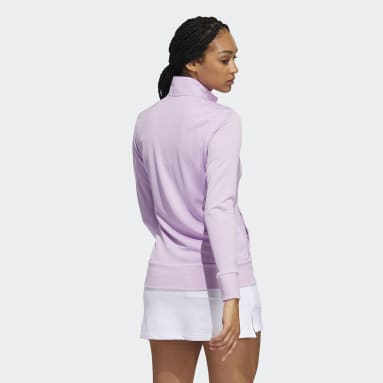 Women's Golf Purple Textured Full-Zip Jacket