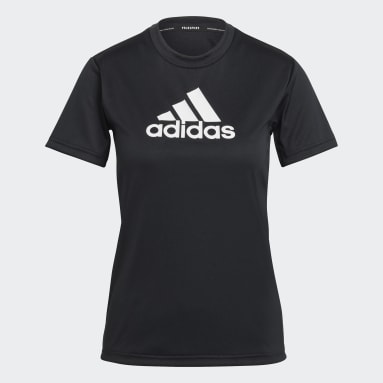 Women Running Black Primeblue Designed 2 Move Logo Sport T-Shirt